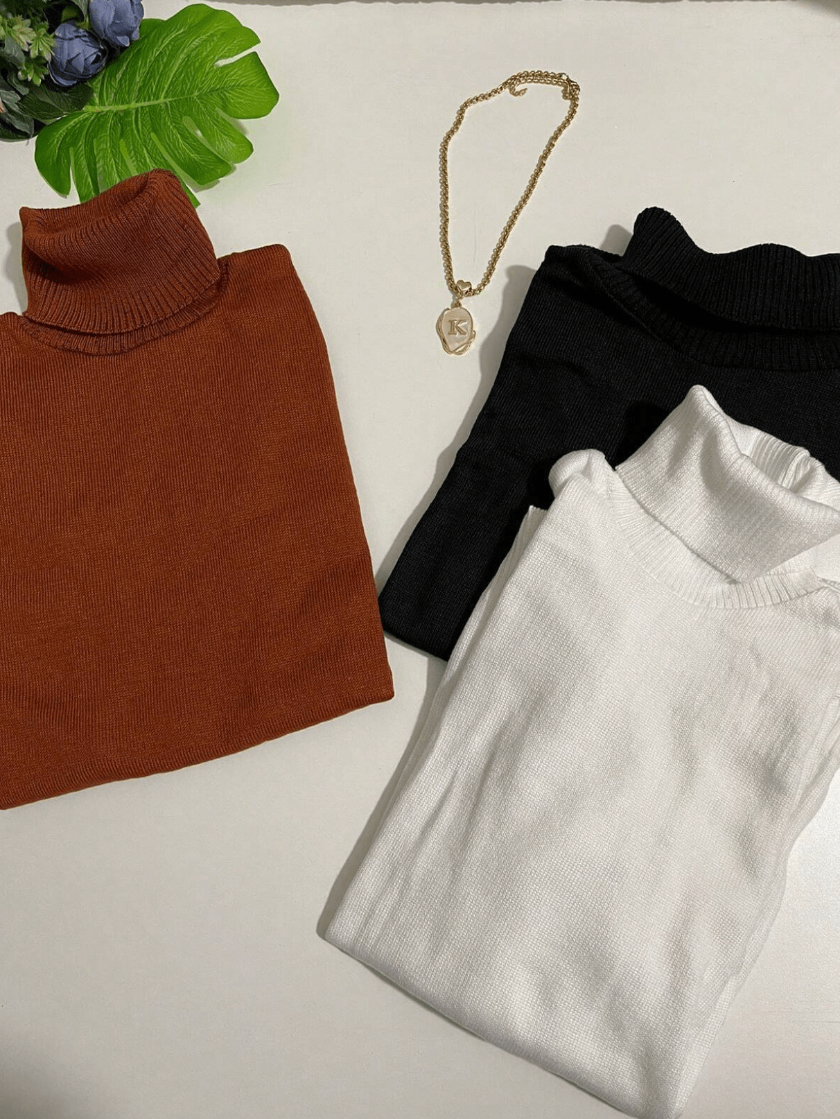 Kit com 3 Blusas Gola Alta - Hara Bela