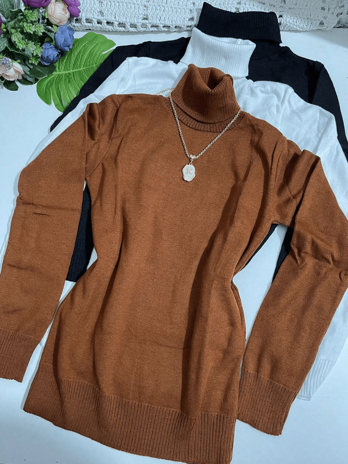 Kit com 3 Blusas Gola Alta - Hara Bela