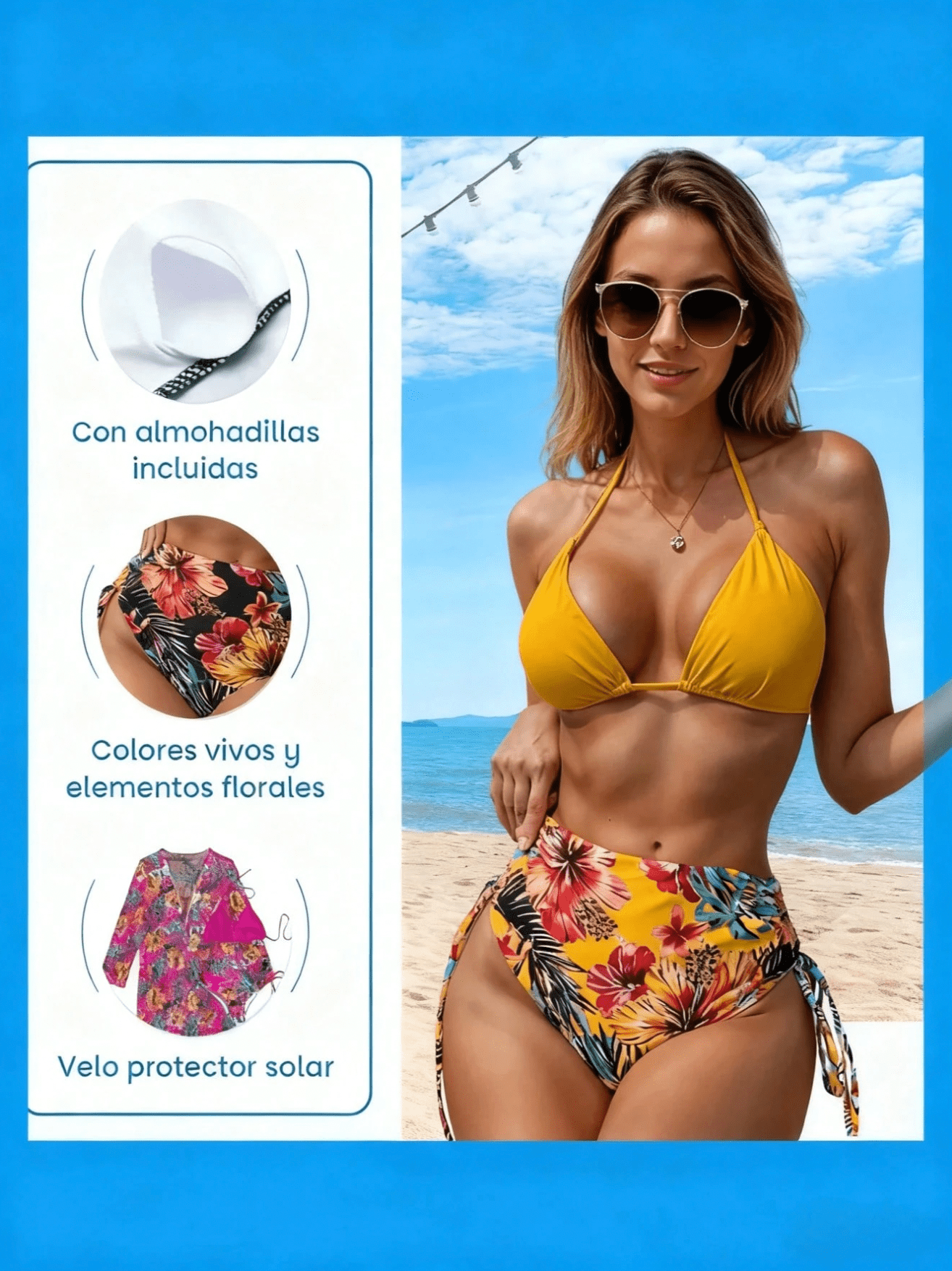 Biquíni Atlântica 3 Peças - Hara Bela