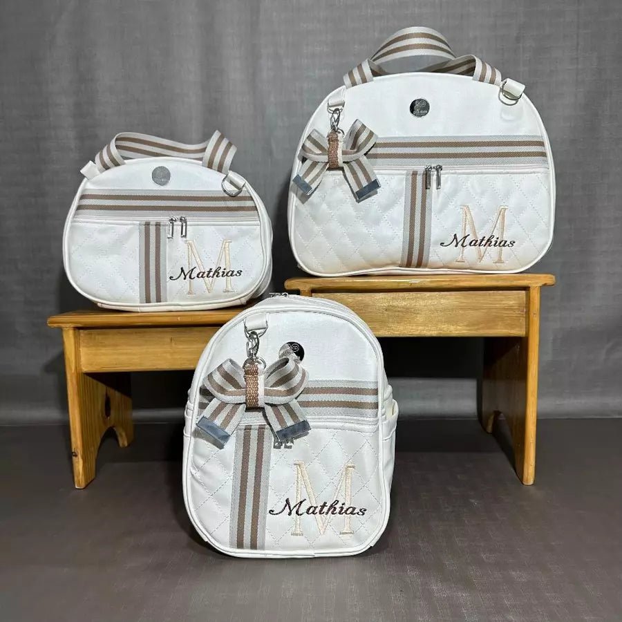 Conjunto de bolsas maternidade afeto personalizadas - Hara Bela