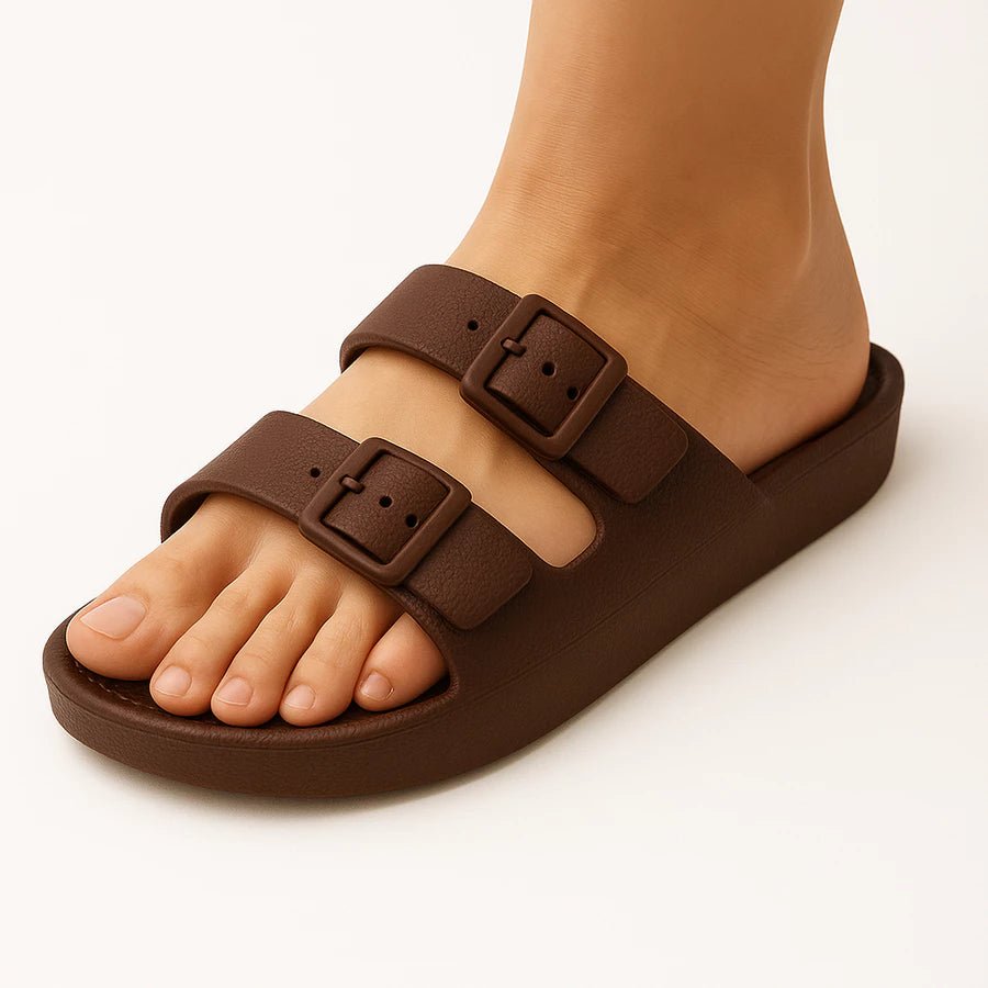 Chinelo Slide Ortopédico – Fivela Só Decorativa + Palmilha Massageadora - Hara Bela