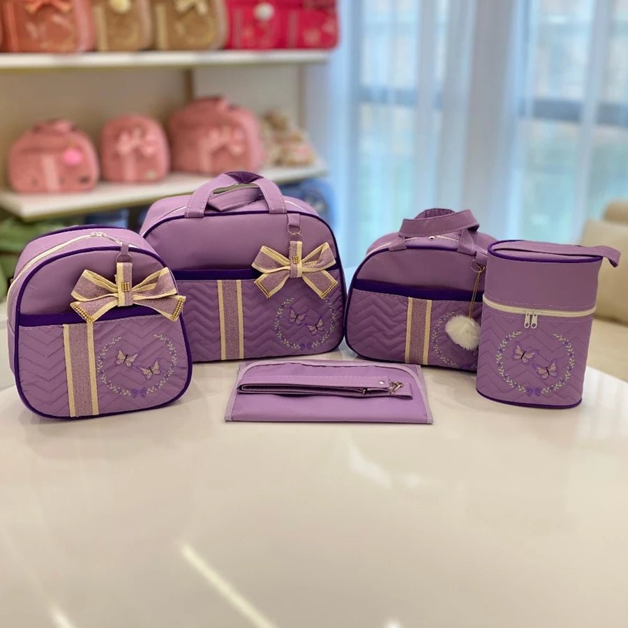 Kit Bolsa Maternidade para Bebê Conjunto com 5 peças Borboletas - Hara Bela