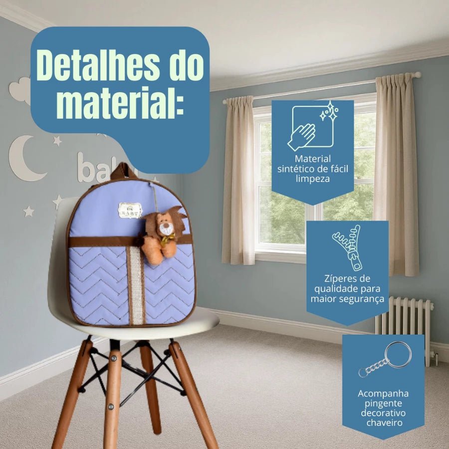 Kit de Bolsa de Bebê 4 Peças Com Pingente do Leão Saída Maternidade - Hara Bela