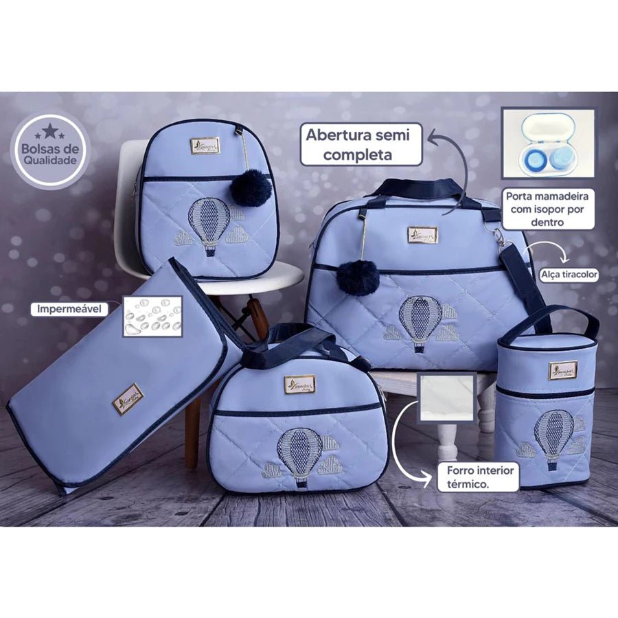 kit bolsa maternidade menino balão mágico - Hara Bela