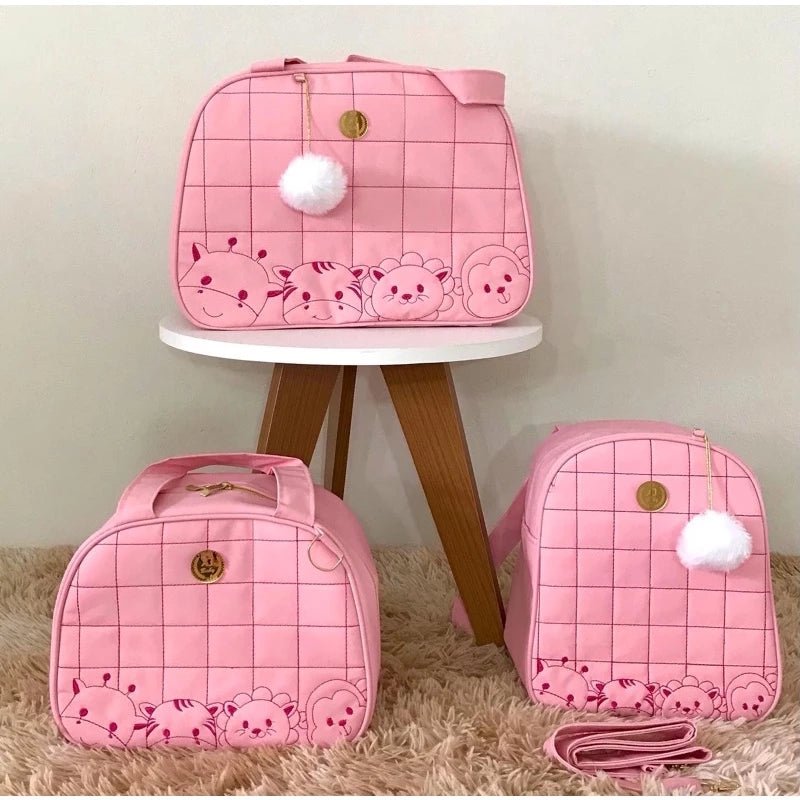 Bolsa maternidade Safari 3 peças, térmica, impermeável e com alça removível! - Hara Bela