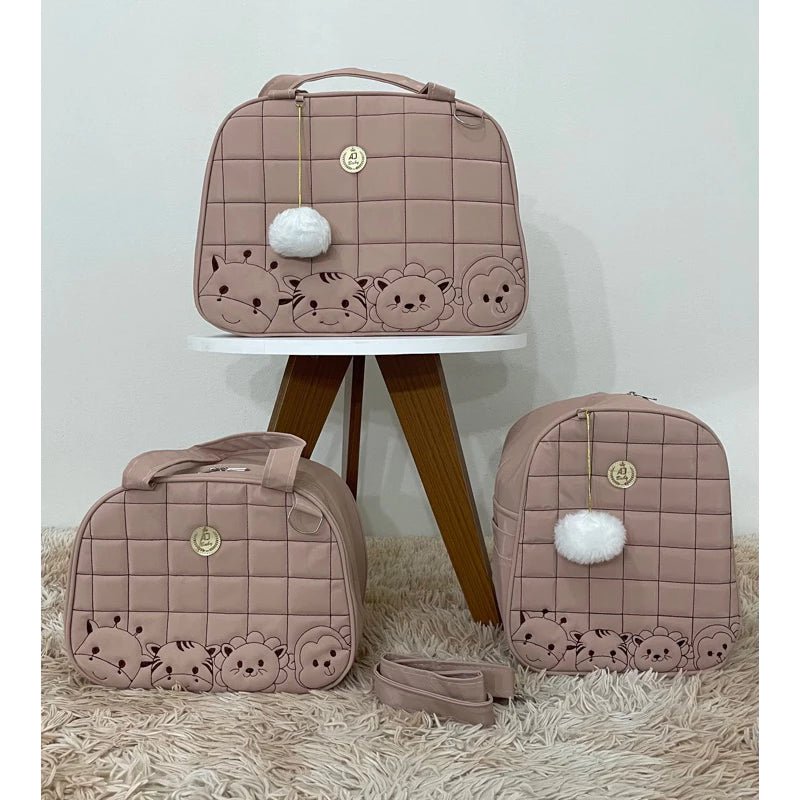 Bolsa maternidade Safari 3 peças, térmica, impermeável e com alça removível! - Hara Bela