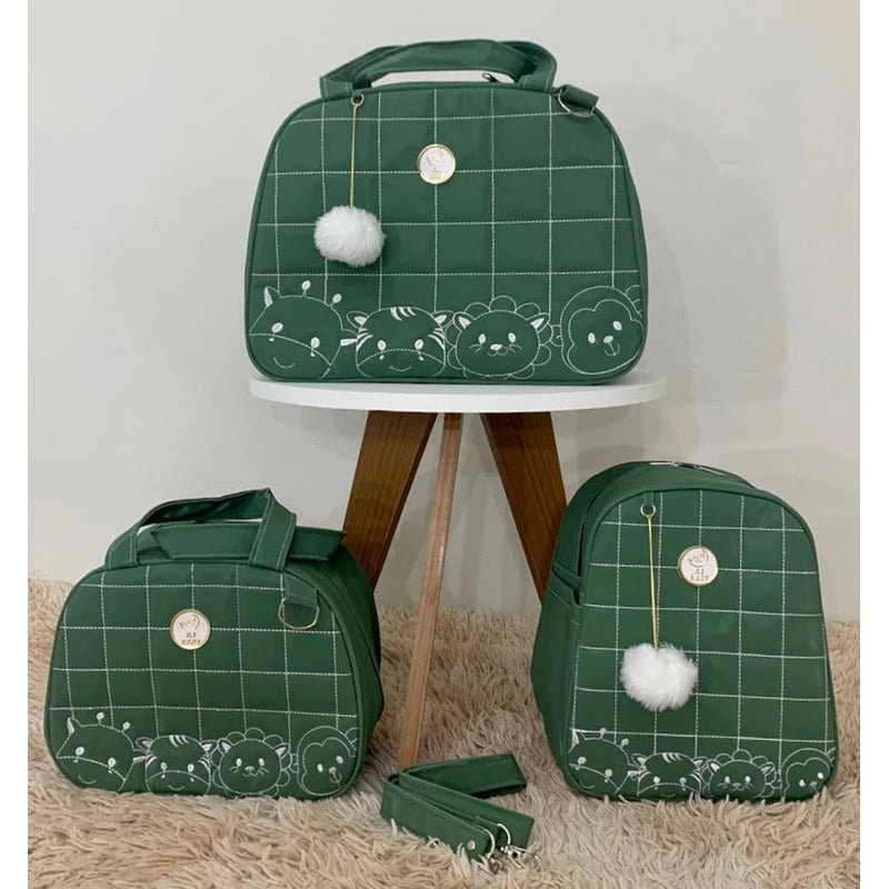 Bolsa maternidade Safari 3 peças, térmica, impermeável e com alça removível! - Hara Bela