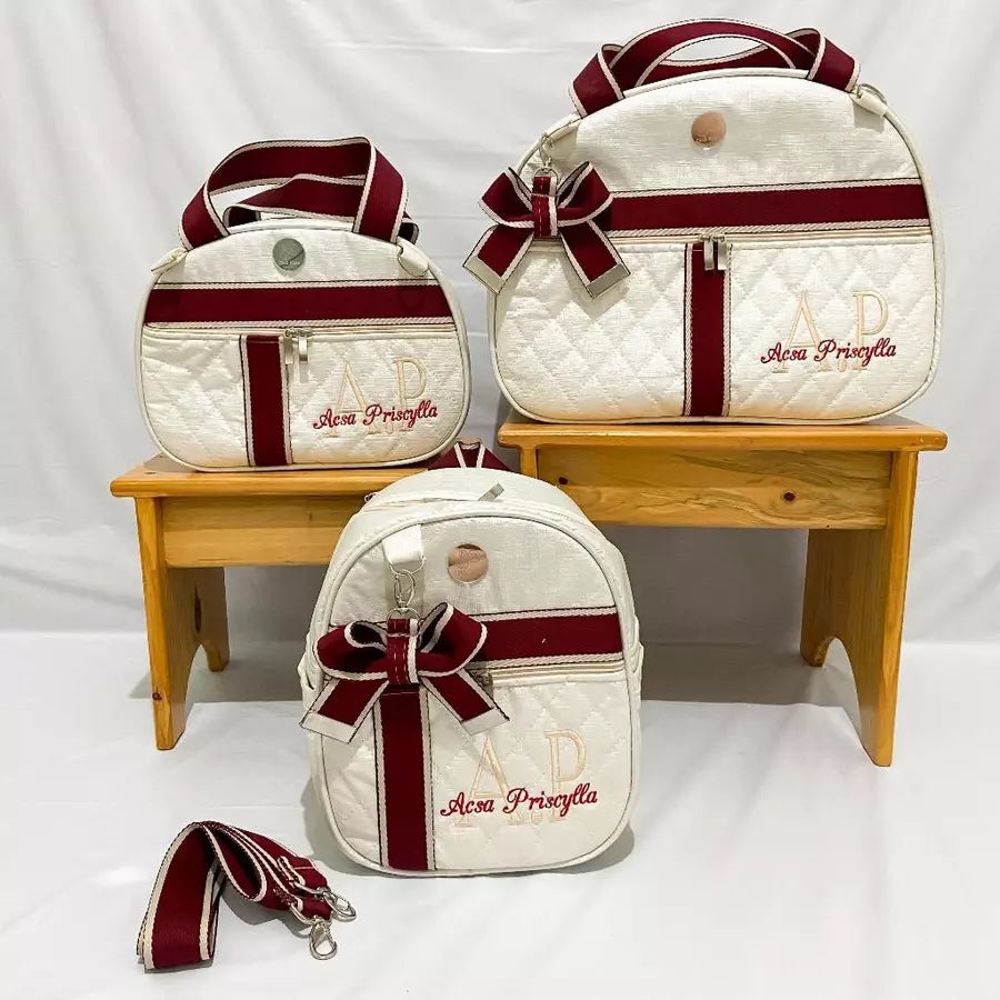 Conjunto de bolsas maternidade afeto personalizadas - Hara Bela