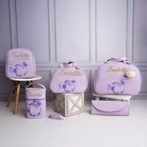 Kit bolsa maternidade borboleta para menina 5 peças (personalizado) - Hara Bela