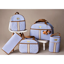 Kit 5 Bolsas Maternidade com Porta Mamadeira e Mochila - Hara Bela