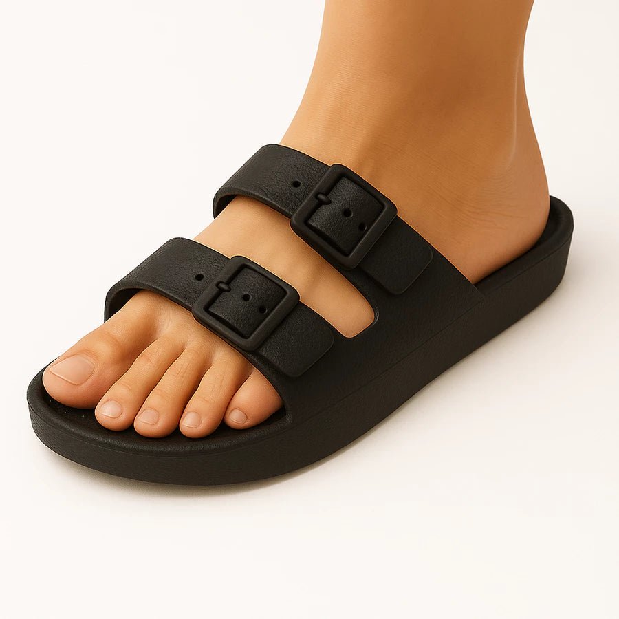 Chinelo Slide Ortopédico – Fivela Só Decorativa + Palmilha Massageadora - Hara Bela
