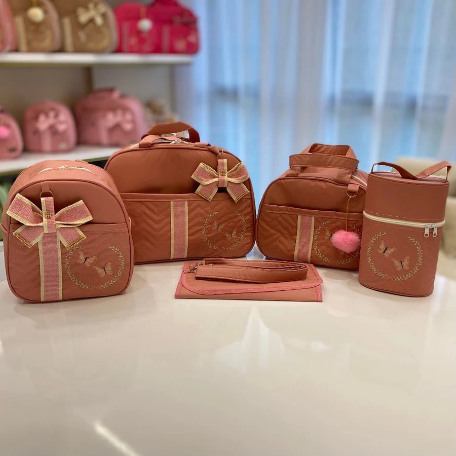 Kit Bolsa Maternidade para Bebê Conjunto com 5 peças Borboletas - Hara Bela
