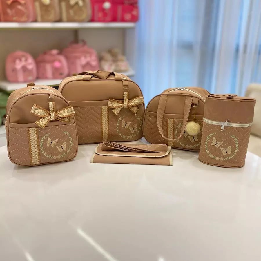 Kit Bolsa Maternidade para Bebê Conjunto com 5 peças Borboletas - Hara Bela