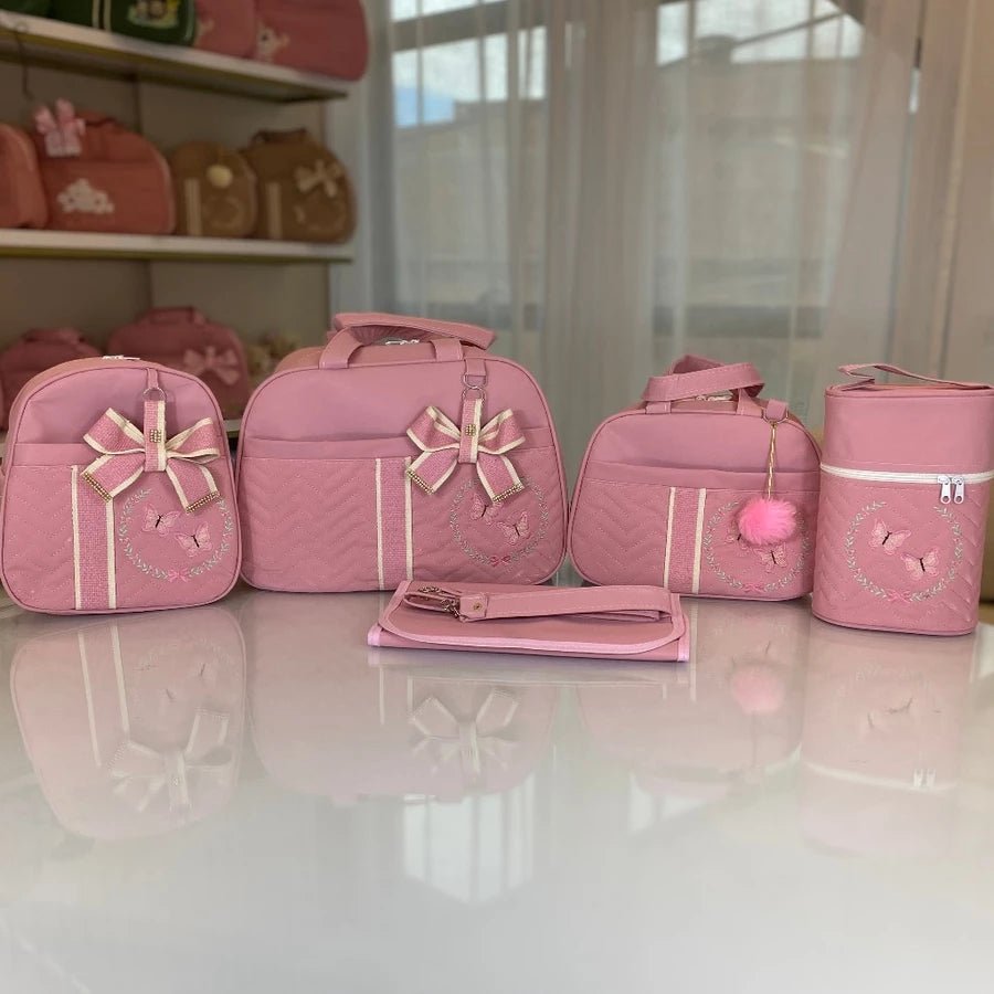 Kit Bolsa Maternidade para Bebê Conjunto com 5 peças Borboletas - Hara Bela