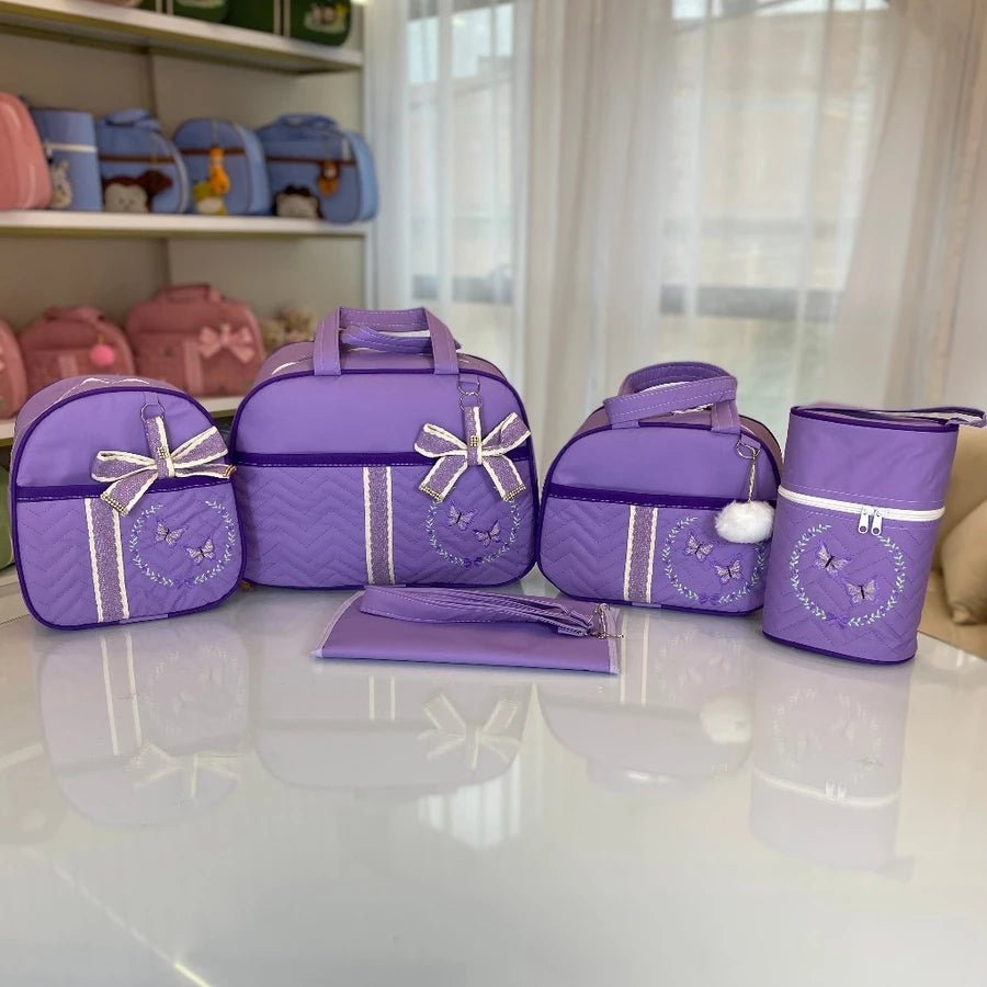 Kit Bolsa Maternidade para Bebê Conjunto com 5 peças Borboletas - Hara Bela