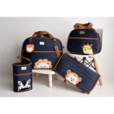 Kit 4 Peças Bolsas de Bebê Maternidade Família Bichinhos - Hara Bela