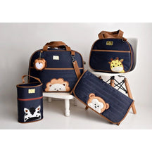 Kit 4 Peças Bolsas de Bebê Maternidade Família Bichinhos - Hara Bela